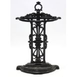 A Victorian black painted cast-iron umbrella stand, 29” high.