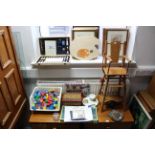 Eight coloured prints; a doll’s wooden high/low chair; various items of decorative china,