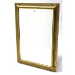 Another large gilt frame rectangular wall mirror with raised border & inset bevelled plate, 42½” x