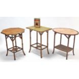 Three bamboo occasional tables; & one volume “Antique Bamboo Furniture” by Gillian Walkling.