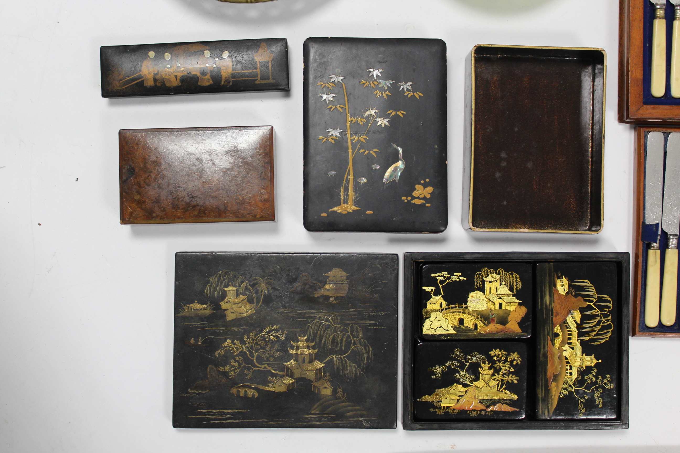 Sixteen various decorative paintings & prints; together with a set of twelve stainless steel - Image 19 of 19