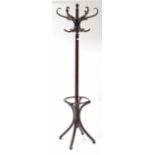 A bentwood hat & coat stand, 76” high.