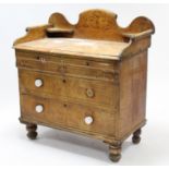 A Victorian grained pine tray-top chest, fitted two cushion fronted frieze drawers above two long