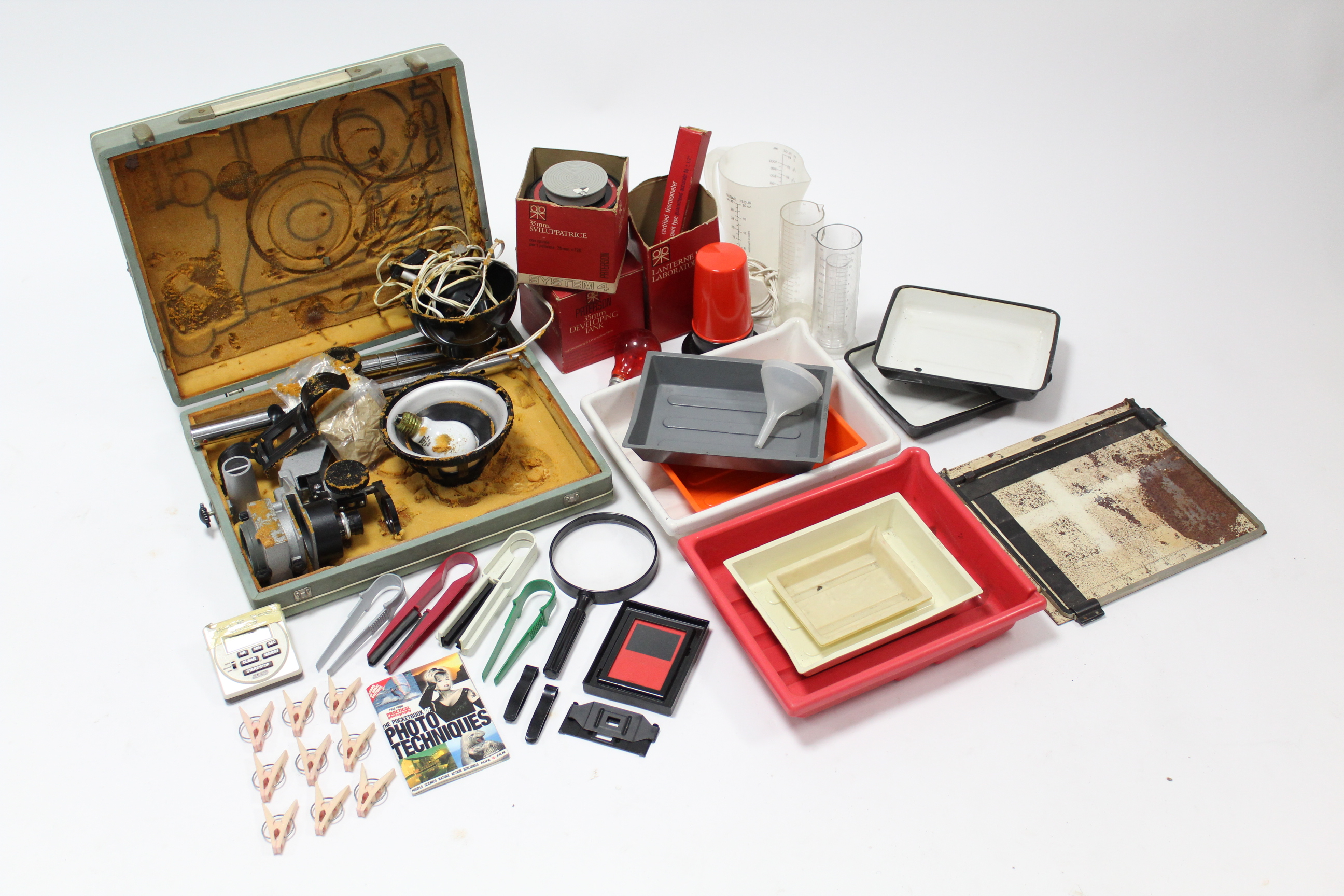 A photgraphic enlarger/duplicator, cased; & various ditto accessories