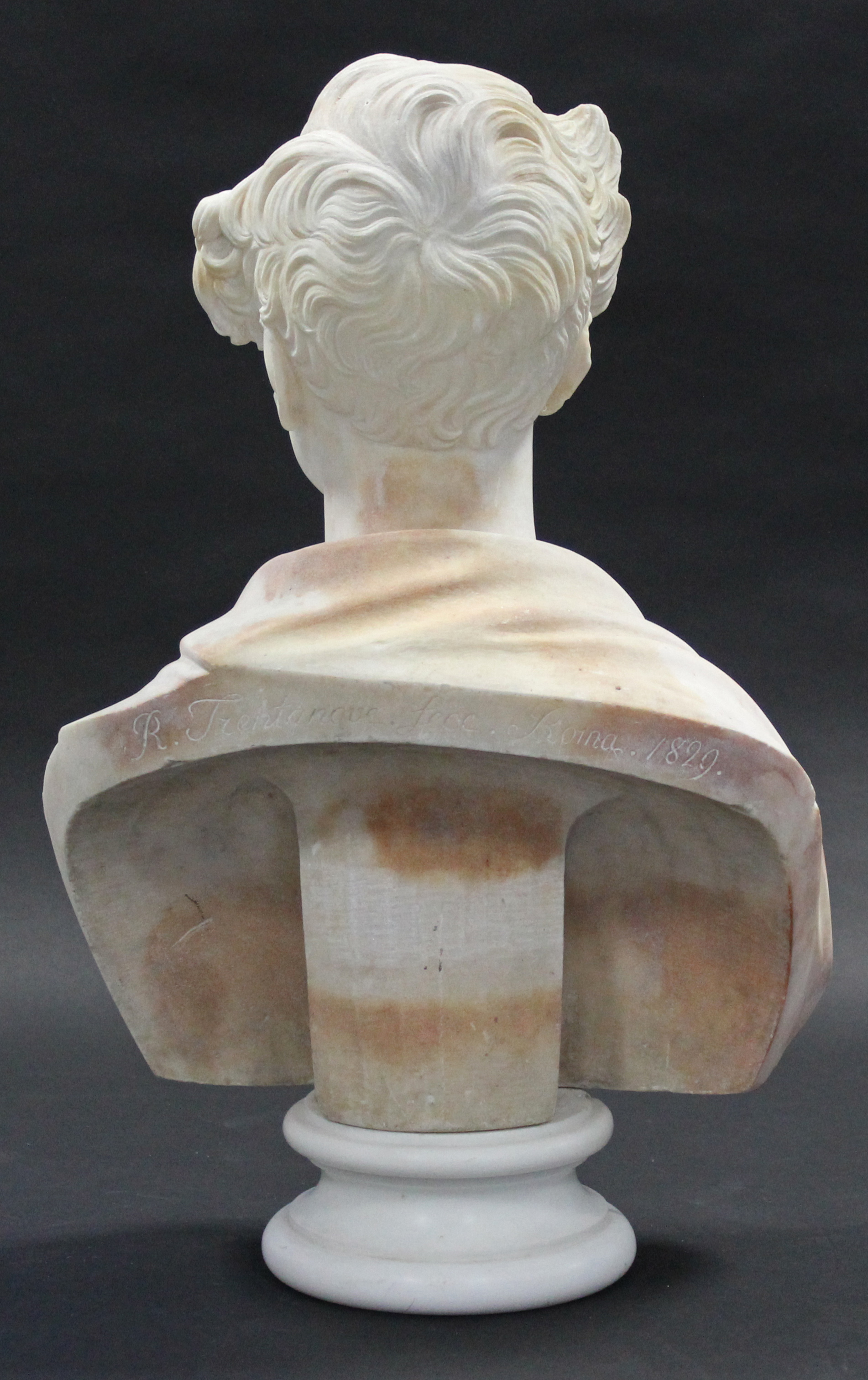 *PLEASE NOTE AMENDED DESCRIPTION* TRENTANOVE, Raimondo (1792-1832).A sculptured white marble male - Image 3 of 4