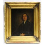 ENGLISH SCHOOL early 19th century. A half-length portrait of a gentleman wearing dark waistcoat &