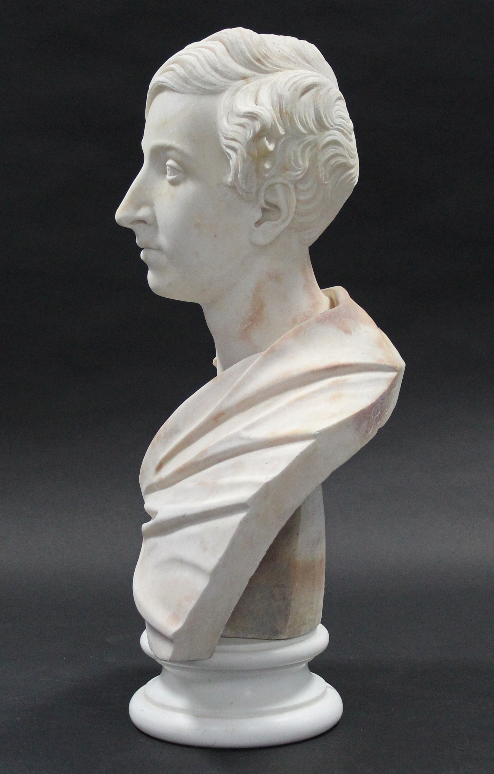 *PLEASE NOTE AMENDED DESCRIPTION* TRENTANOVE, Raimondo (1792-1832).A sculptured white marble male - Image 4 of 4