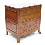 A George III satinwood & kingwood crossbanded small chest, fitted one long deep drawer with mock