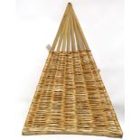 DALBY, Lee (Contemporary). A wicker-work sculpture in the form of a fan; 23” wide x 30” high.