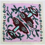 PIPER, John (1903-1992). A silk square scarf titled: “Foliate Head”; signed & numbered 219/225;