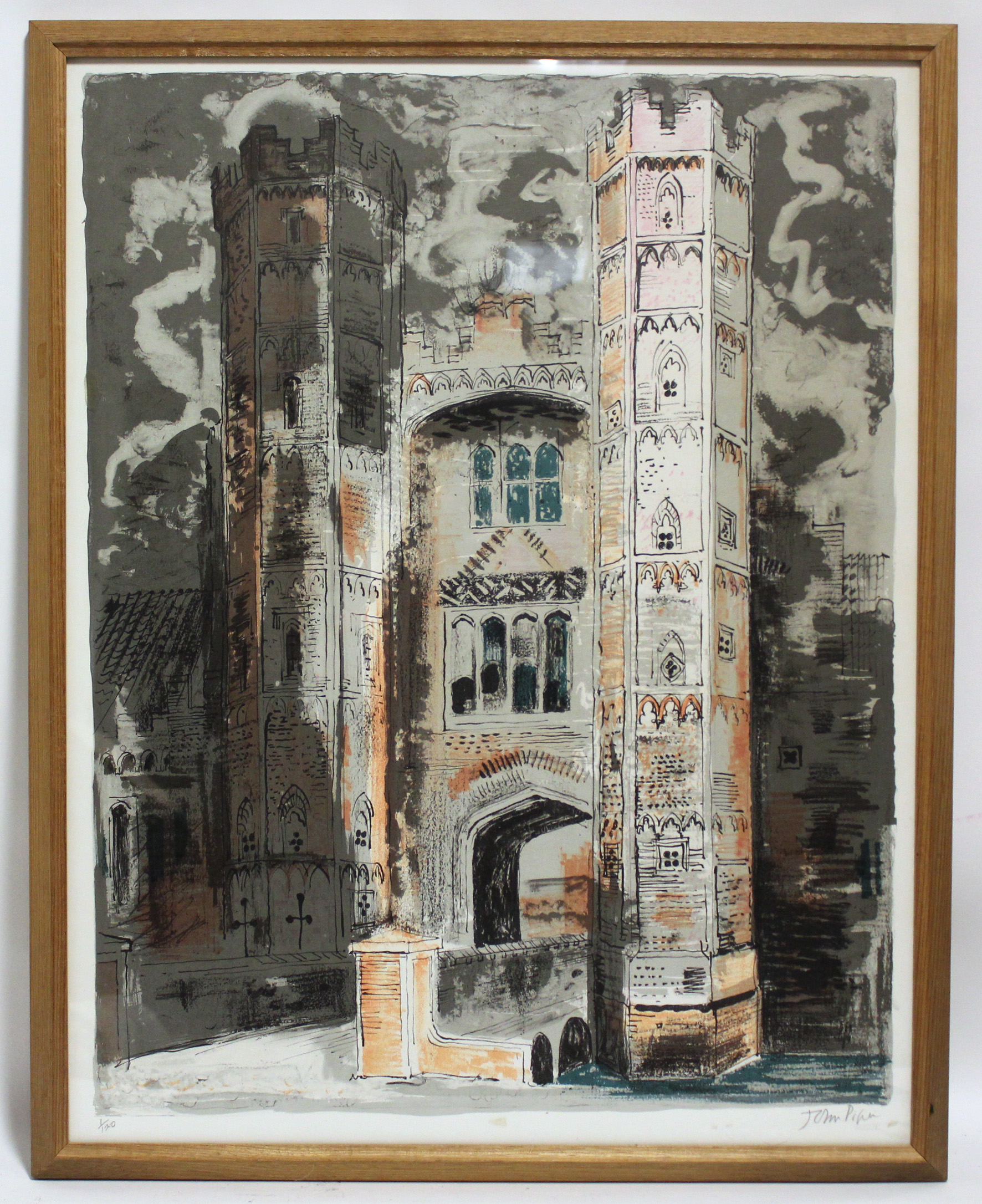 PIPER, John, C. H. (1903-1992). “Oxburgh Hall, Norfolk” printed in colours, signed in pencil & - Image 2 of 2