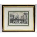 A set of four 19th century black-&-white wood engravings of Bath views including the Roman Baths,