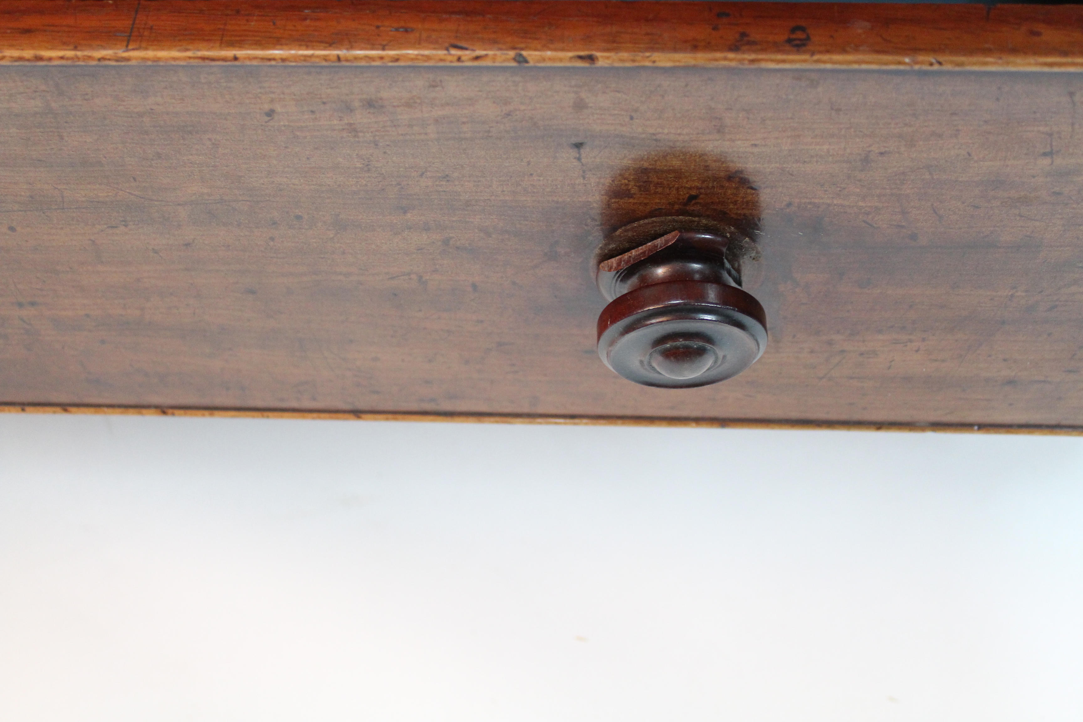 A mid-Victorian figured mahogany chest of four long graduated drawers with turned wooden - Image 4 of 4