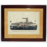 CURRIER & IVES, publishers. A coloured lithograph titled: “The Narragansett Steam Ship Co’s