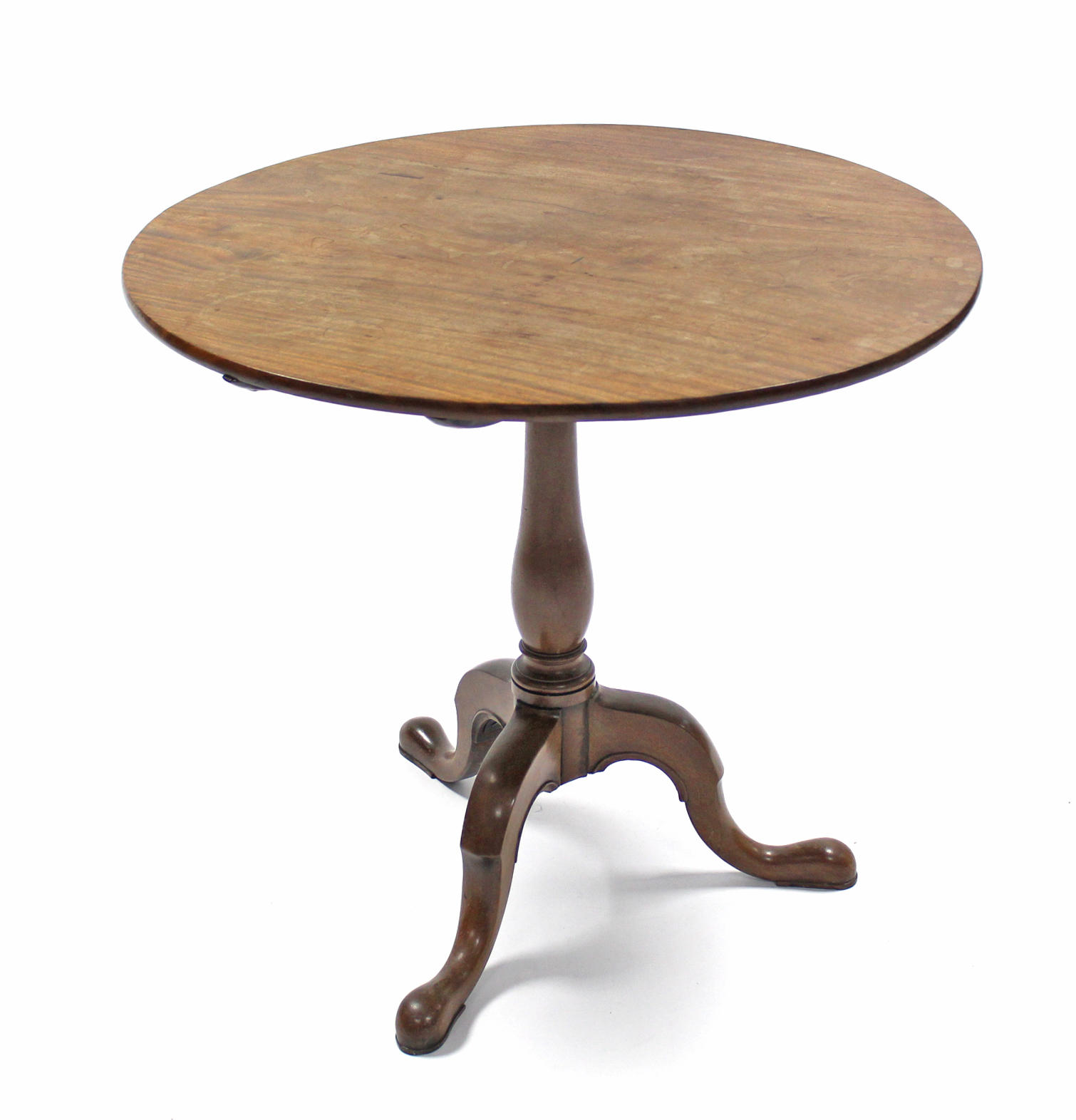 A late 18th century mahogany tripod table, the circular tilt-top on baluster turned centre - Image 2 of 3