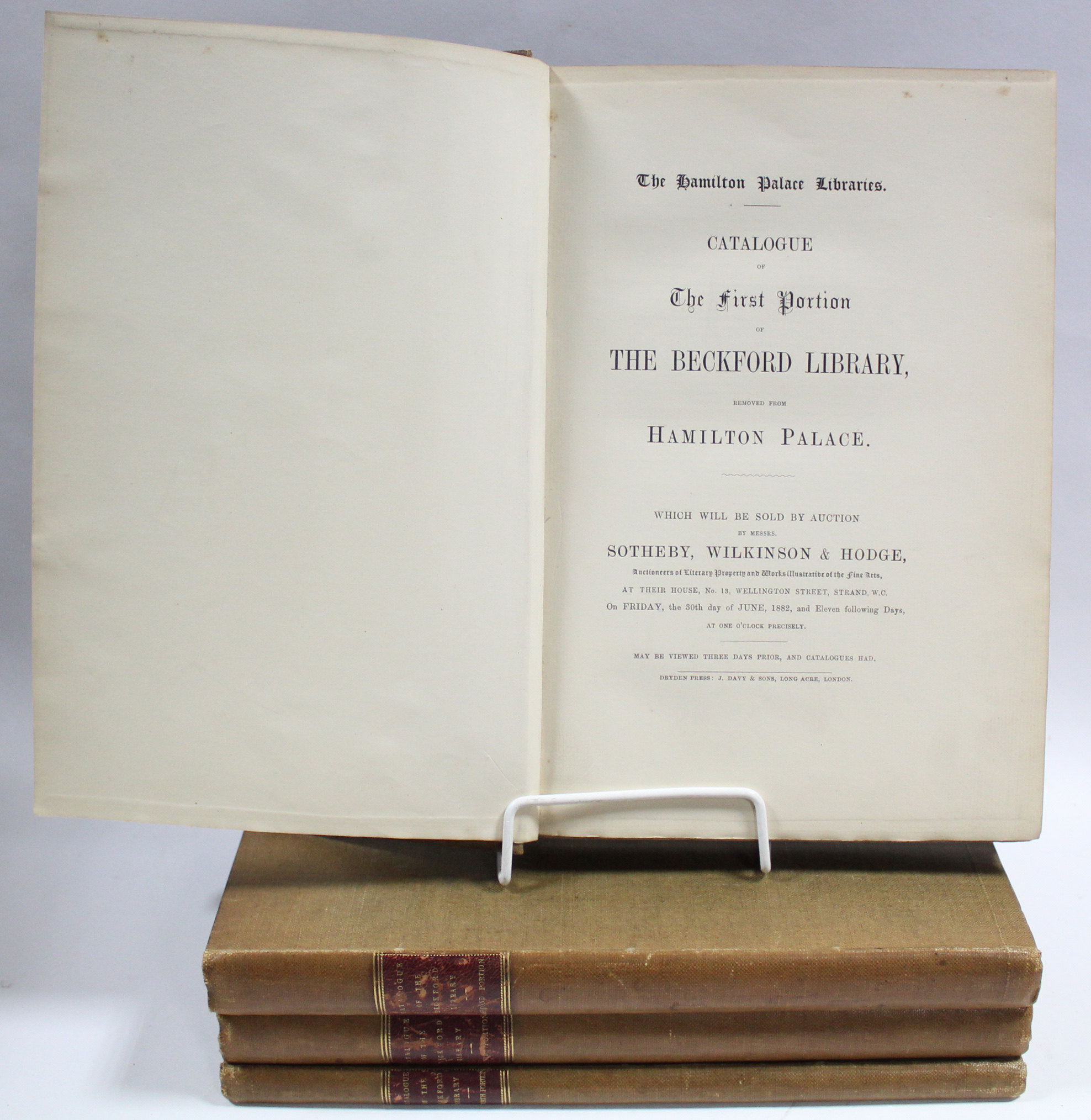 THE HAMILTON PALACE LIBRARIES, the auction catalogues of THE BECKFORD LIBRARY removed from - Image 2 of 4