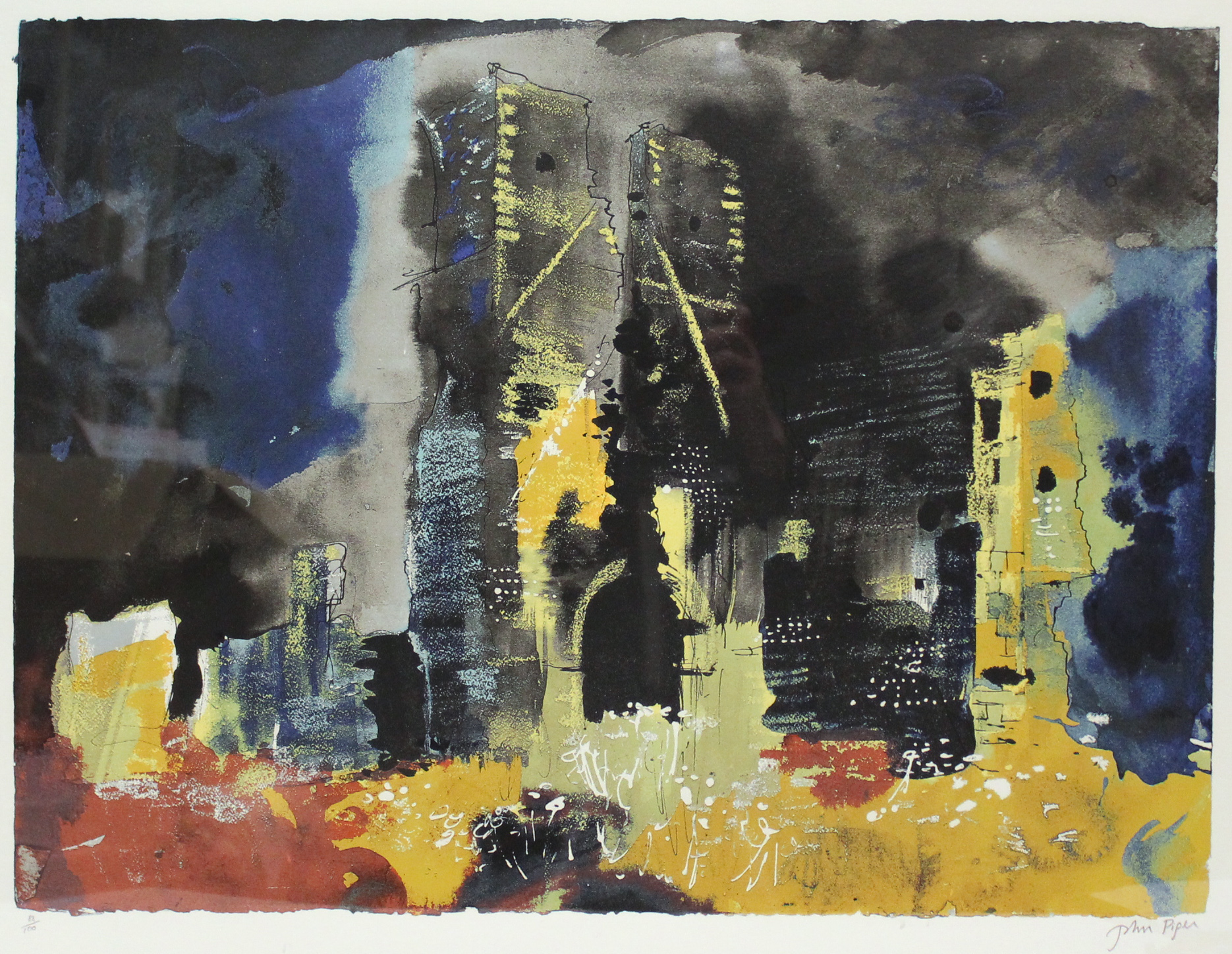 PIPER, John C. H. (1903-1992). “Ruined Church Bawsey” printed in colours, signed in pencil &