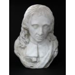 *PLEASE NOTE AMENDMENT* An 18th century sculptured white marble bust of JOHN MILTON, his head