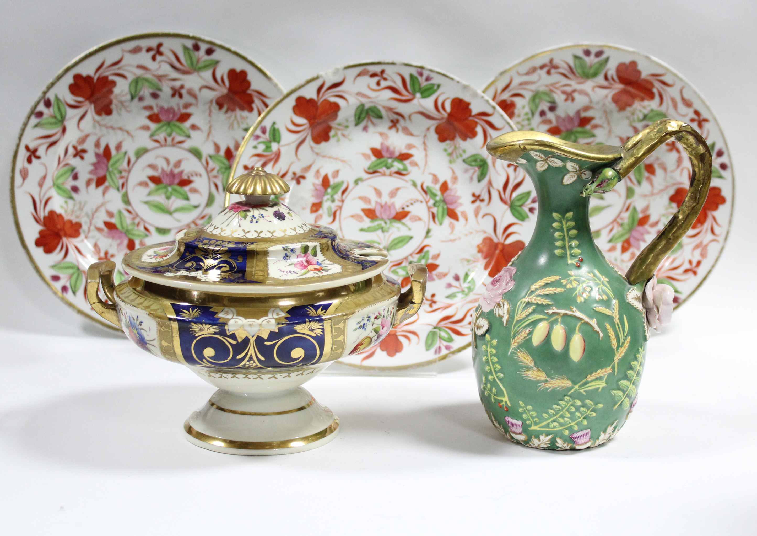 An early 19th century Ridgway porcelain two-handled sauce tureen of compressed round form, with - Image 2 of 5