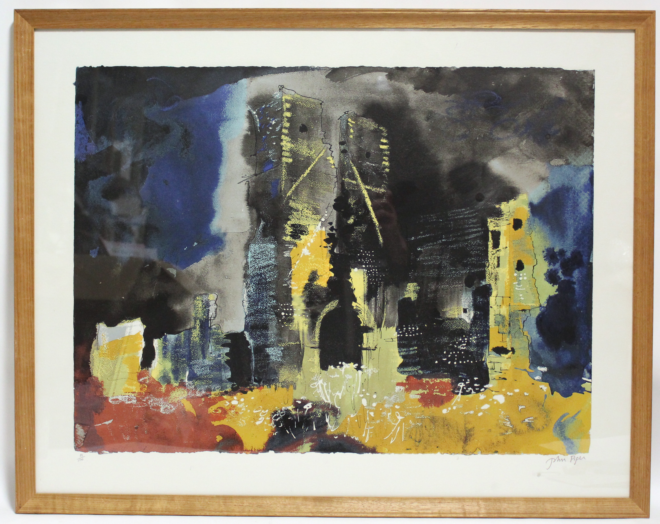 PIPER, John C. H. (1903-1992). “Ruined Church Bawsey” printed in colours, signed in pencil & - Image 2 of 2