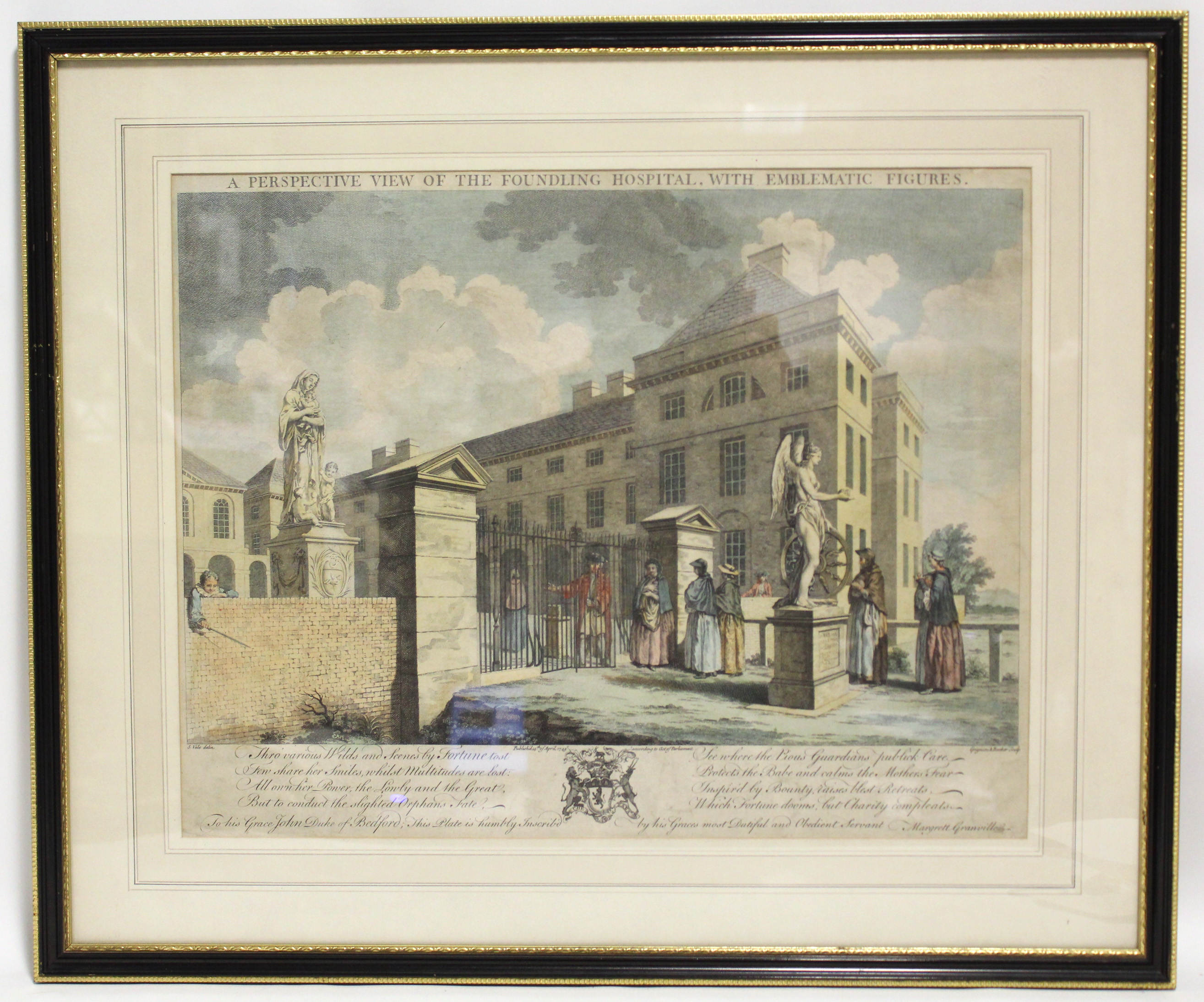 GRIGNION & ROOKER, after S. WALE (Vale). An 18th century coloured engraving titled: “A Perspective