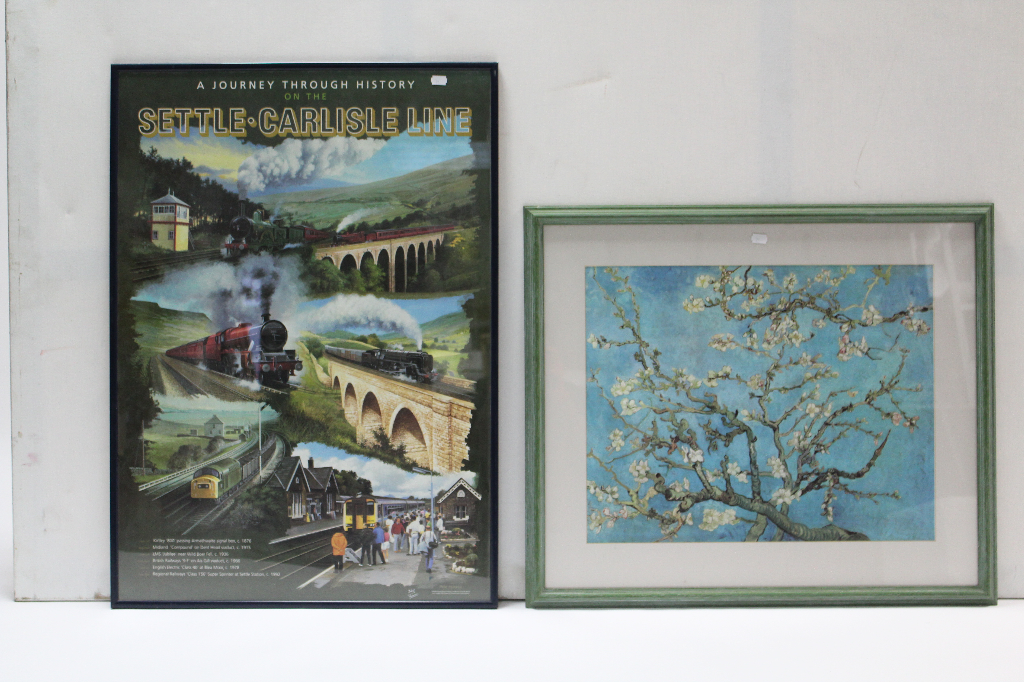 A large watercolour painting by Colin Chrichton of a steam engine, signed, 35¼” x 47¼”; together - Image 4 of 7