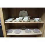 A Paragon bone china “Primrose” pattern nineteen piece part tea service; four table lamps; &
