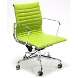 *LOT WITHDRAWN* A Herman Miller-style chrome office desk chair, the padded seat &back upholstered