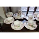 A Paragon bone china “Victorian Rose” pattern twenty-piece tea service (settings for six); & a Royal