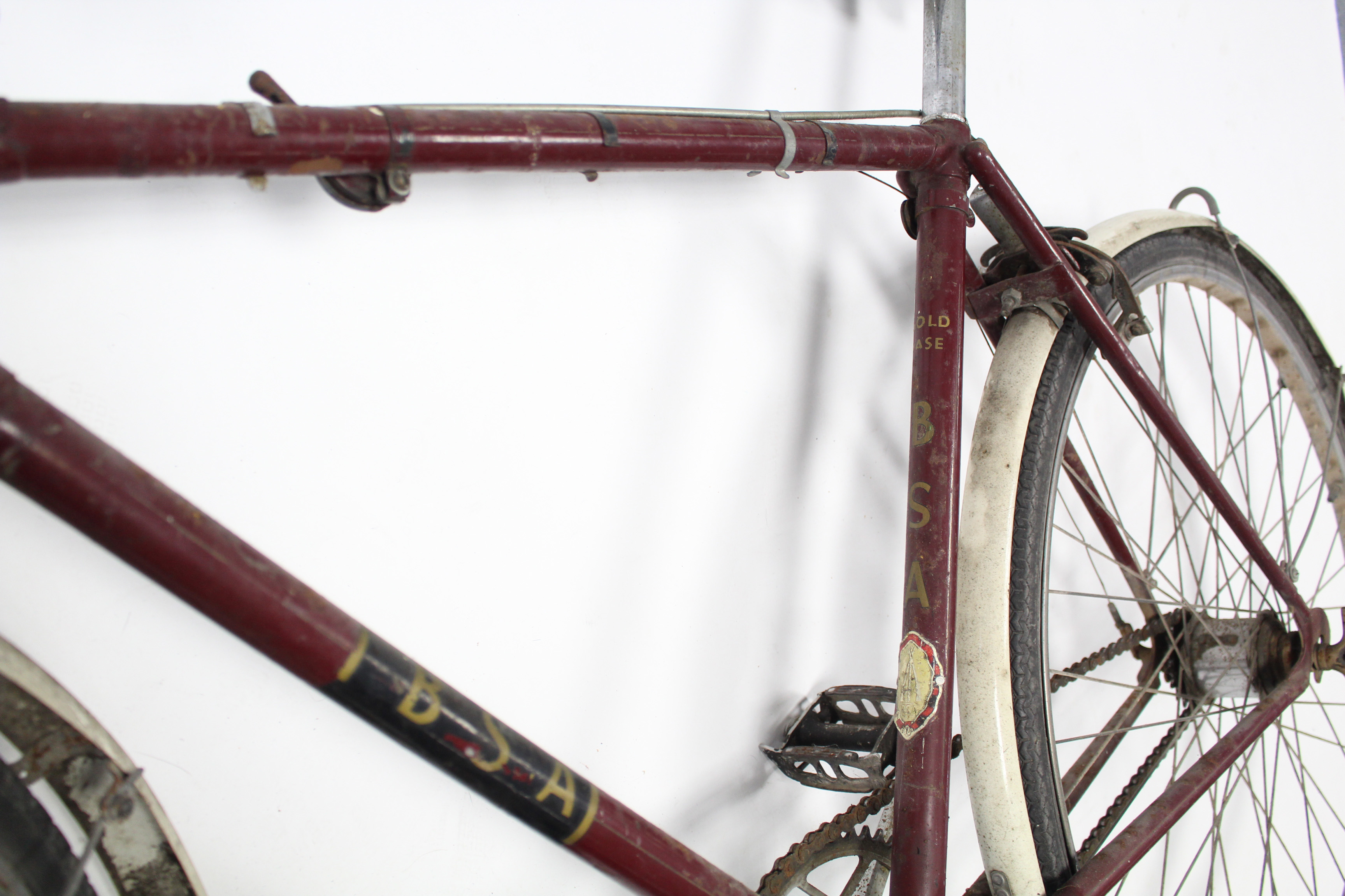 A mid-20th century B.S.A. gents bicycle (crimson) w.a.f. - Image 2 of 4