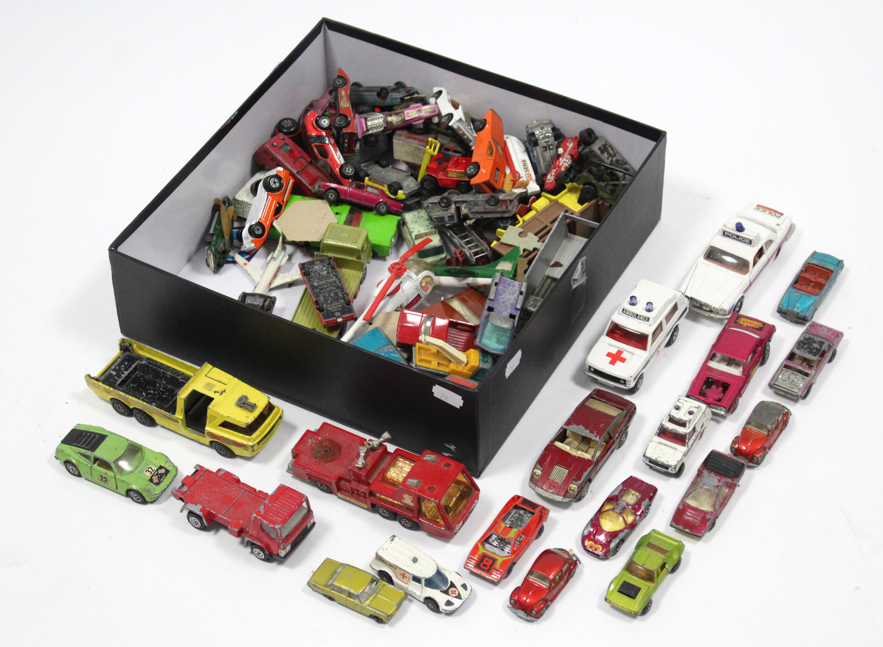 Approximately forty various scale models by Corgi, Dinky, & others, all unboxed.