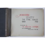 One volume “A RECORD in press cuttings and in pictures of THE STAR JUBILEE 1888-1938” PRESENTED TO