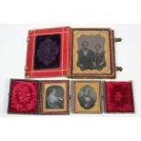 *LOT WITHDRAWN* A late 19th/early 20th century male & female group daguerreotype in mother-of-pearl