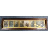Eight photographic postcards – all depicting British WW1 officers & displayed in a glazed oak