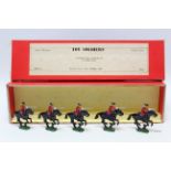 A set of toy soldiers hand painted & hand cast figures “5 English cavalry charging” boxed.