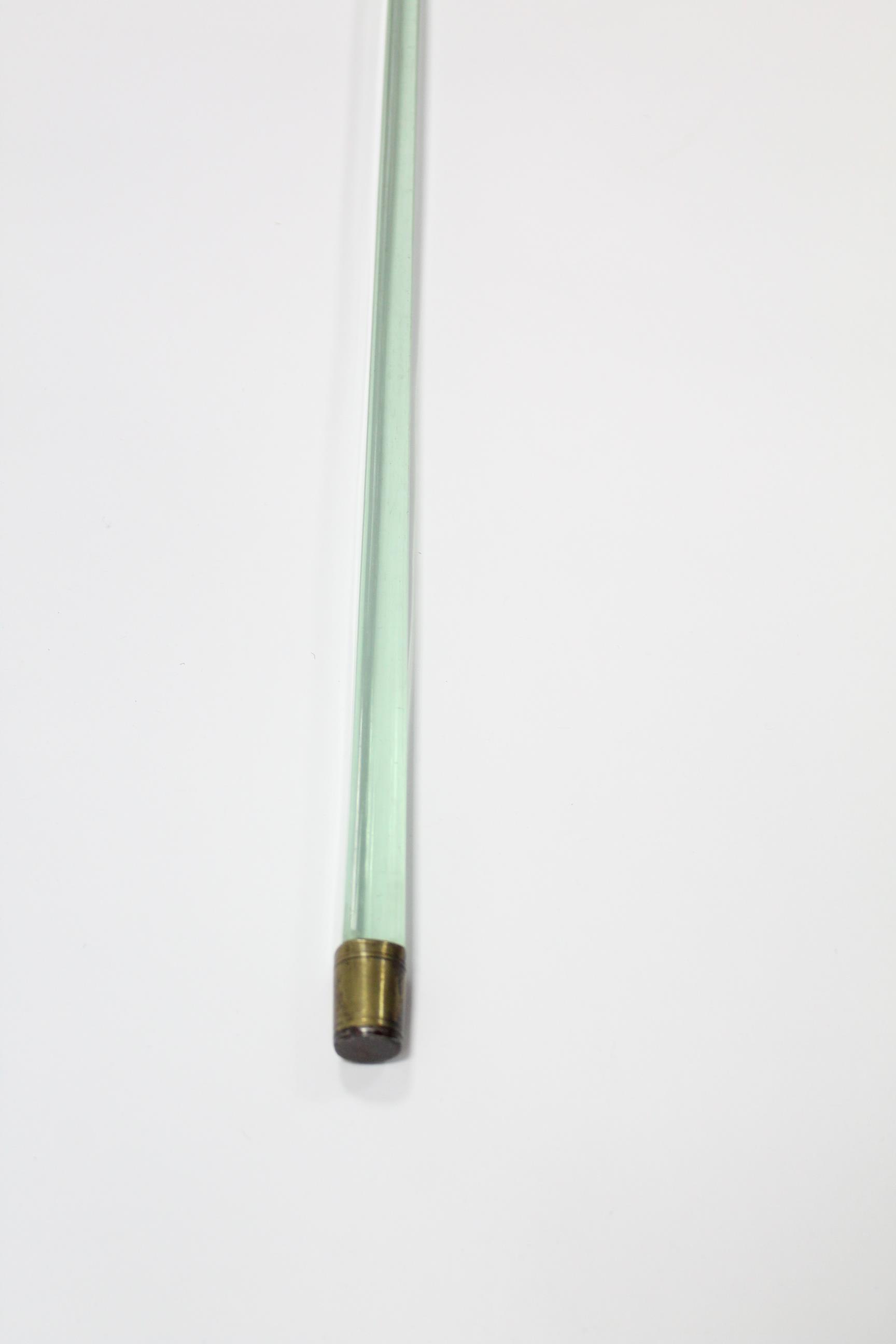 An unusual Victorian pale green walking cane of square tapered section, the spiral-twist handle with - Image 4 of 4