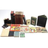 An album of mixed cigarette cards; two “Rupert” books; & various other volumes.