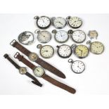 Eleven pocket watches; & five wristwatches.