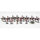 Fourteen various painted lead soldier figures, all unboxed.