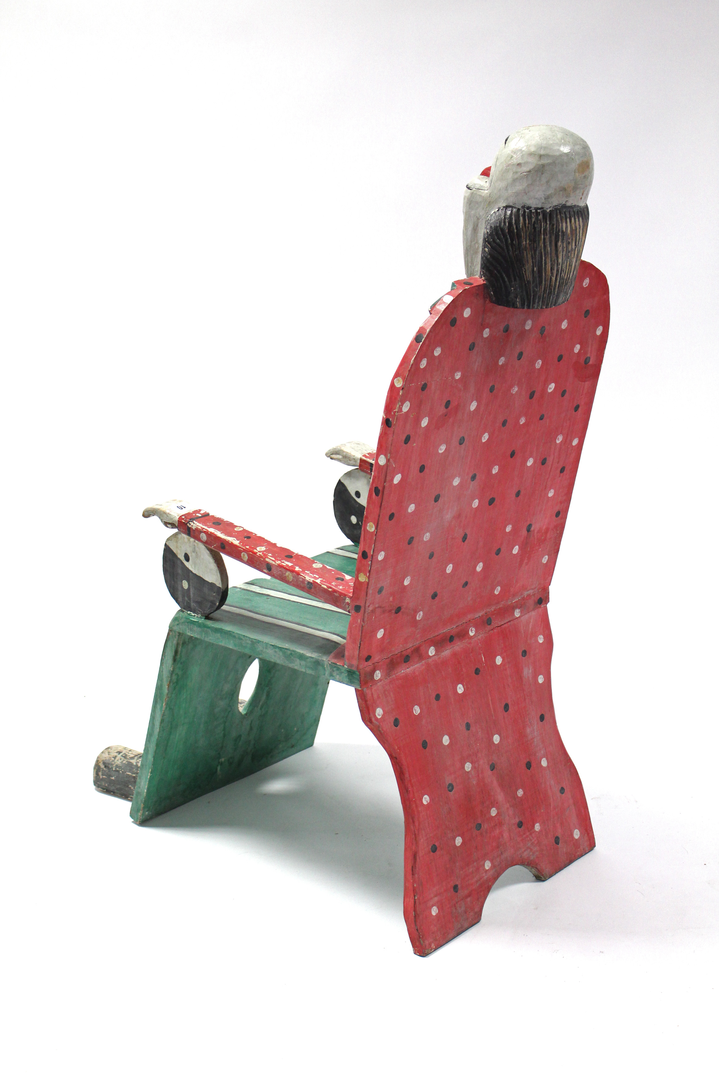 AN EARLY/MID 20th CENTURY PAINTED WOODEN NOVELTY CIRCUS/FAIRGROUND “CLOWN” CHAIR, 42½” HIGH. - Image 7 of 7