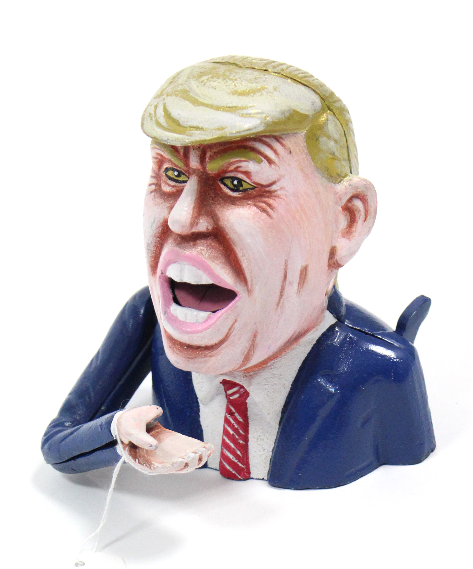 A modern painted cast-iron 'Donald Trump' novelty money box, 6¾” high.