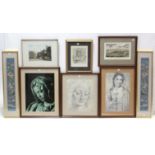 Forty Four various decorative etchings & prints, each in glazed frame.