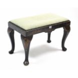 An oriental-style painted wooden-frame dressing table stool on cabriole legs & pad feet, & with