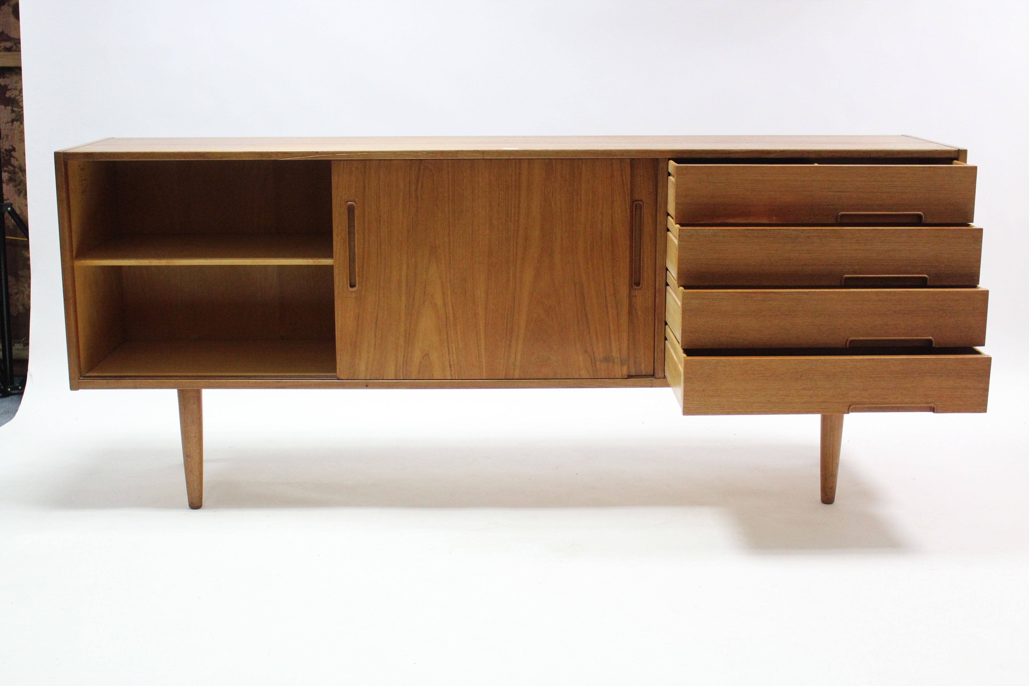 A 1960’s TROEDS OF SWEDEN “TRENTO” TEAK SIDEBOARD fitted four long drawers to the right-hand side, - Image 5 of 12