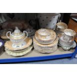 Various items of decorative china, pottery, glassware, etc., part w.a.f.