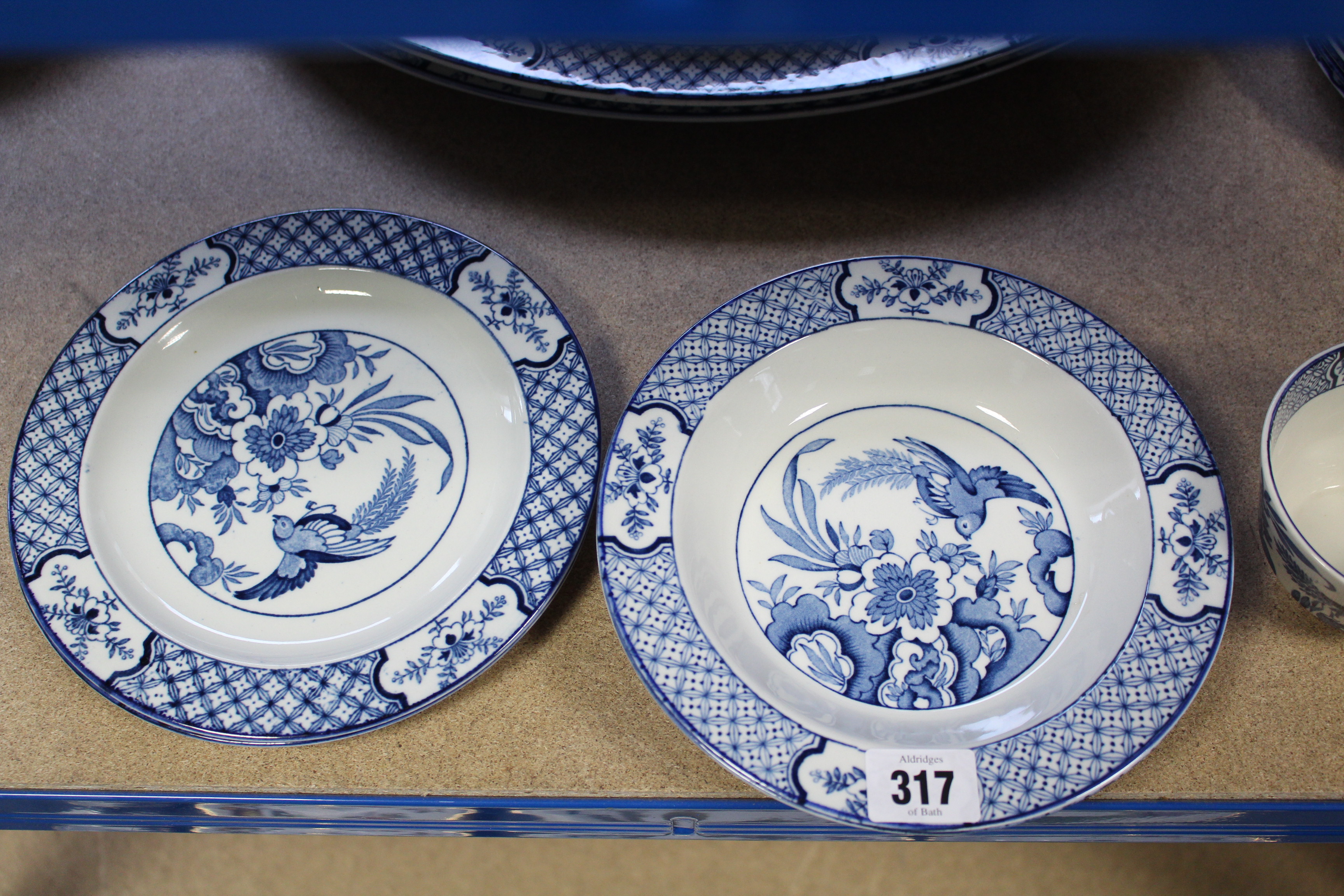 Thirty two items of Wood & Sons blue & white “Yuan” pattern dinner & teaware.