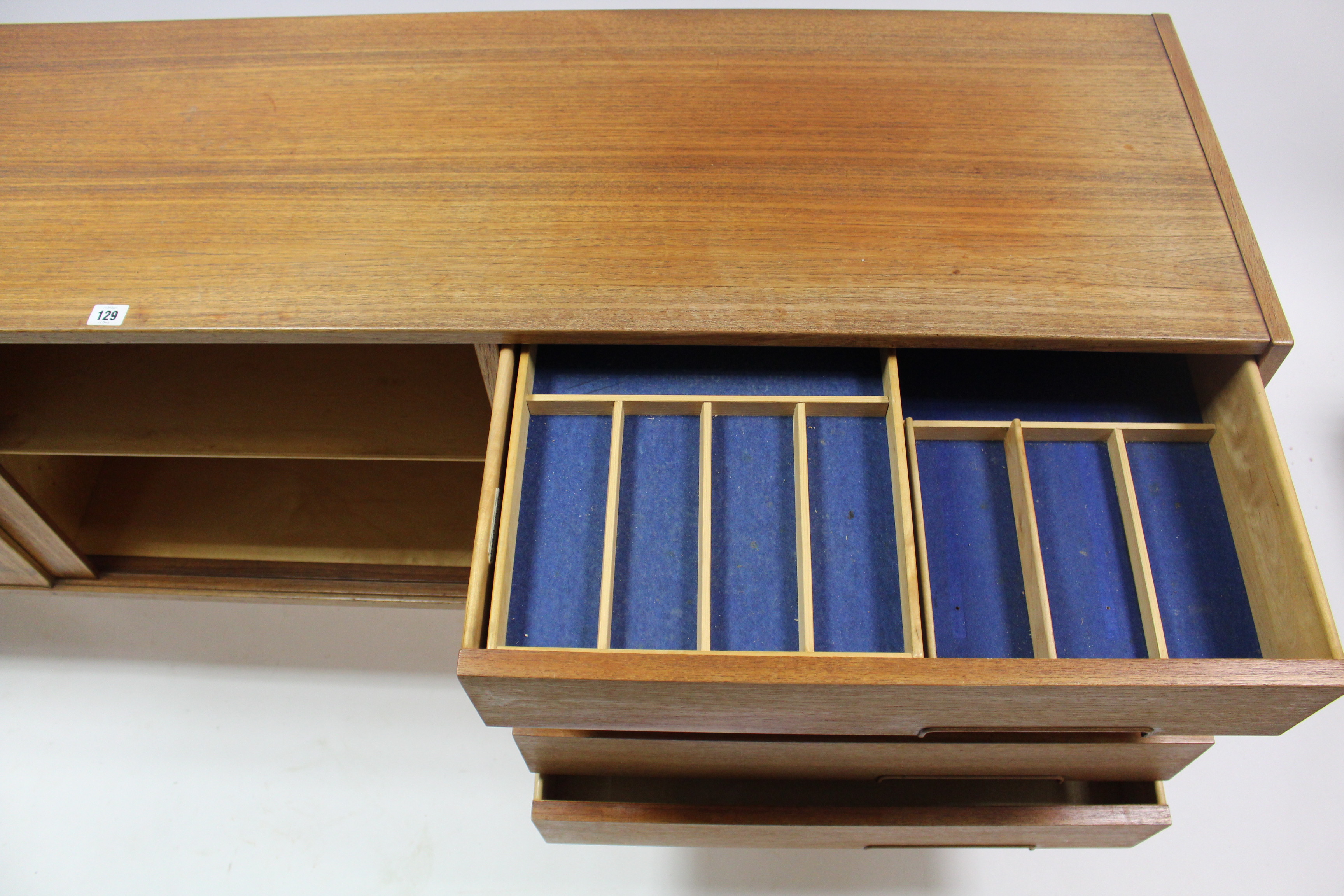 A 1960’s TROEDS OF SWEDEN “TRENTO” TEAK SIDEBOARD fitted four long drawers to the right-hand side, - Image 3 of 12