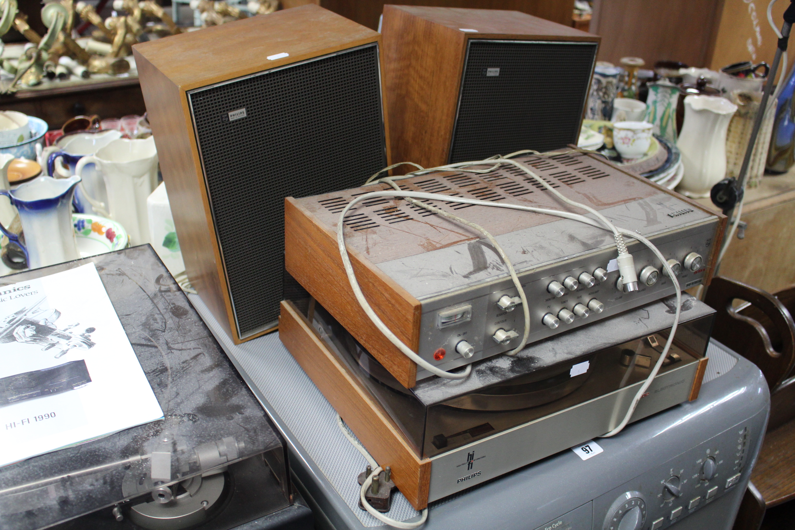 A Technics stacking hi-fi system; two other turntables; a pair of Philips hi-fi speakers, etc. - Image 3 of 3