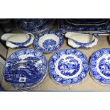 A Corona ware blue & white “Old English” pattern fifty-one piece part dinner service (settings for