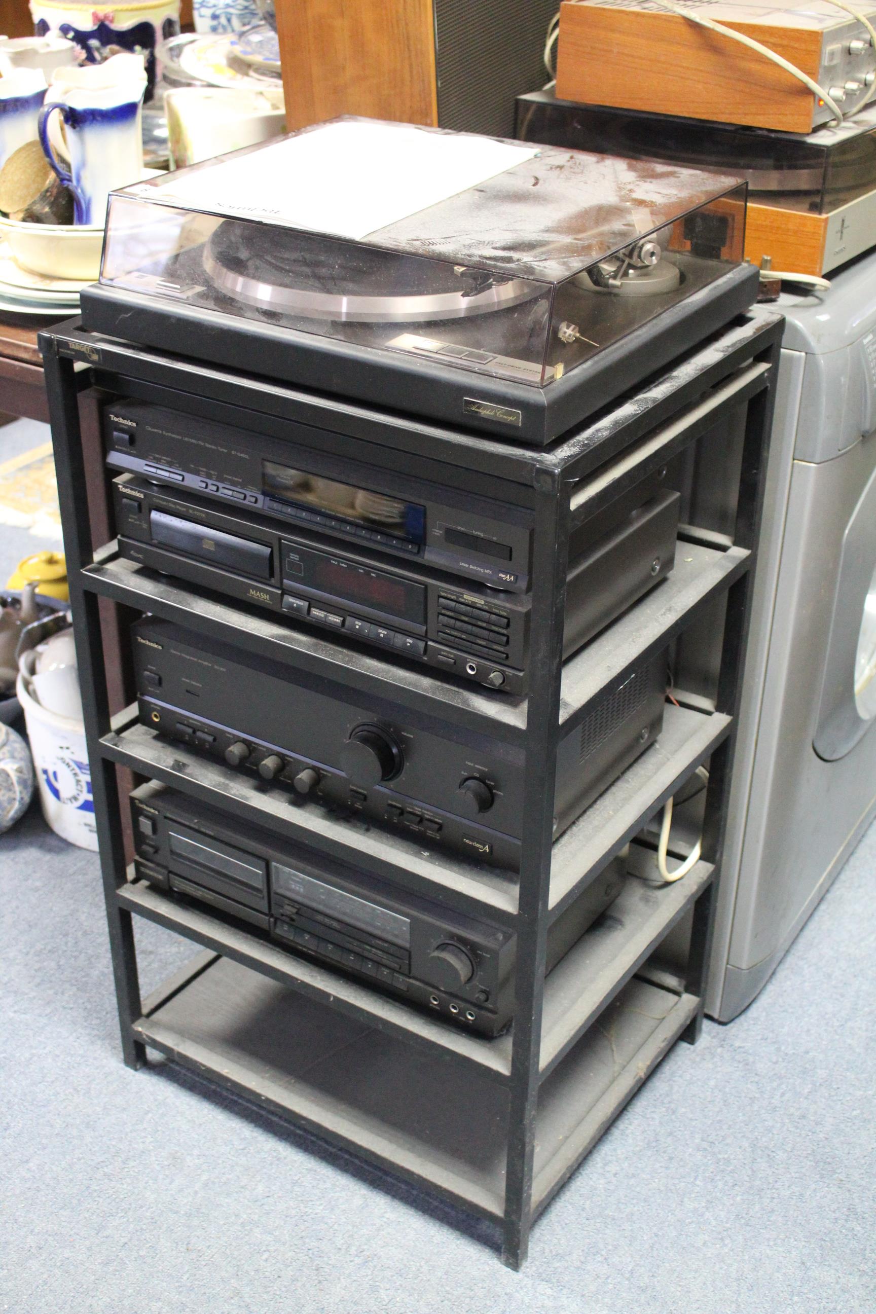 A Technics stacking hi-fi system; two other turntables; a pair of Philips hi-fi speakers, etc. - Image 2 of 3